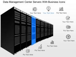 Cl data management center servers with business icons powerpoint template