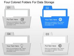 Cl four colored folders for data storage powerpoint template