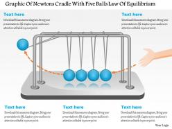 Cl graphic of newtons cradle with five balls law of equilibrium powerpoint template