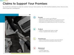 Claims To Support Your Promises Product Ppt Powerpoint Files