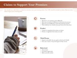 Claims to support your promises product ppt slide download