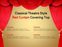 Classical theatre style red curtain covering top