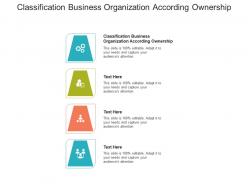 Classification business organization according ownership ppt powerpoint presentation summary guidelines cpb