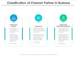 Classification of channel partner in business