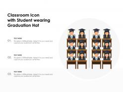 Classroom icon with student wearing graduation hat