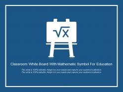 Classroom white board with mathematic symbol for education