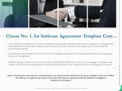 Clause no 1 for sublease agreement template cont ppt powerpoint presentation slides themes