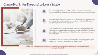 Clause no 3 for proposal to lease space ppt powerpoint presentation infographic