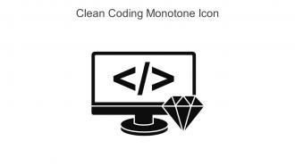 Clean Coding Monotone Icon In Powerpoint Pptx Png And Editable Eps Format