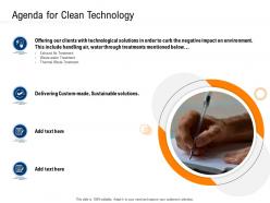 Clean technology agenda for clean technology ppt powerpoint presentation