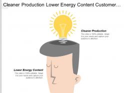 Cleaner production lower energy content customer operations servicing