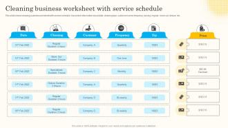 Cleaning Business Worksheet With Service Schedule