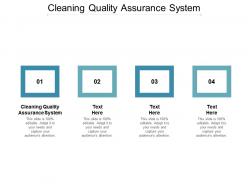 Cleaning quality assurance system ppt powerpoint presentation professional outfit cpb
