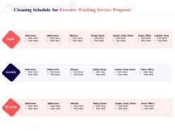 Cleaning schedule for pressure washing service proposal ppt powerpoint presentation file