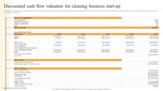 Cleaning Services Business Plan Discounted Cash Flow Valuation For Cleaning Business Start Up BP SS