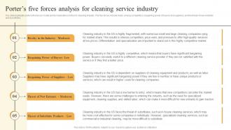 Cleaning Services Business Plan Porters Five Forces Analysis For Cleaning Service Industry BP SS