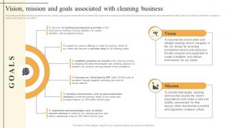 Cleaning Services Business Plan Vision Mission And Goals Associated With Cleaning Business BP SS