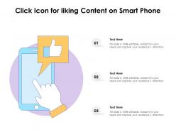 Click icon for liking content on smart phone