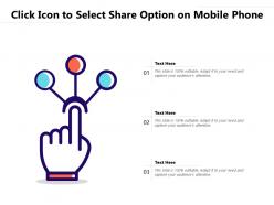 Click icon to select share option on mobile phone