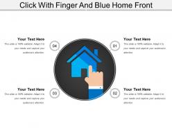 Click with finger and blue home front