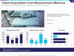 Client acquisition cost for startups for acquiring new customers powerpoint presentation slides