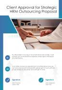 Client Approval For Strategic HRM Outsourcing Proposal One Pager Sample Example Document