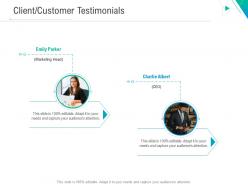 Client customer testimonials business outline ppt background