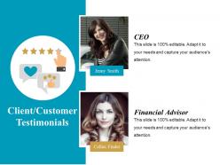 Client Customer Testimonials Powerpoint Slide Background Image