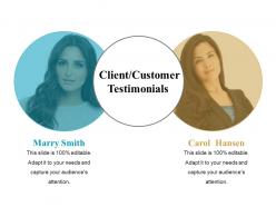 Client customer testimonials powerpoint slide background picture