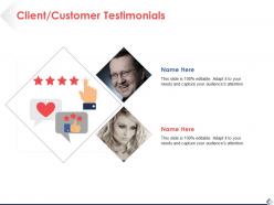 Client customer testimonials ppt professional background images
