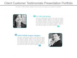 Client customer testimonials presentation portfolio
