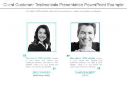 Client customer testimonials presentation powerpoint example