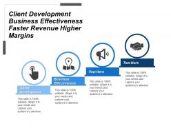 Client development business effectiveness faster revenue higher margins