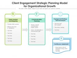 Client engagement strategic planning model for organizational growth