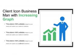 Client icon business man with increasing graph