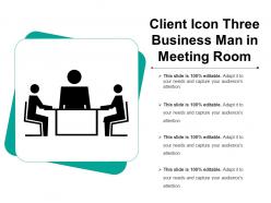Client icon three business man in meeting room