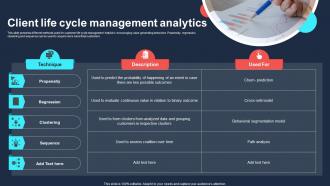 Client Life Cycle Management Analytics