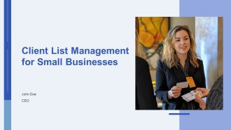 Client List Management For Small Businesses PPT Mockup AT