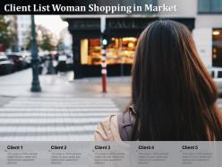 Client list woman shopping in market