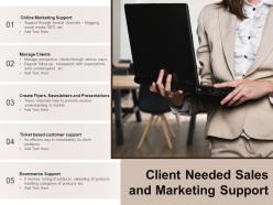 Client needed sales and marketing support