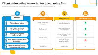 Client Onboarding Checklist For Accounting Firm