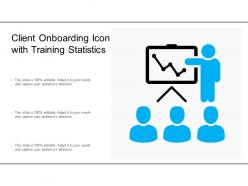 Client onboarding icon with training statistics
