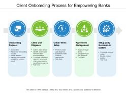 Client onboarding process for empowering banks