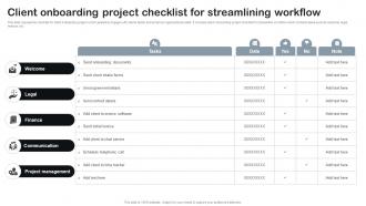 Client Onboarding Project Checklist For Streamlining Workflow