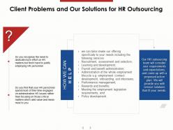 Client problems and our solutions for hr outsourcing ppt powerpoint presentation file