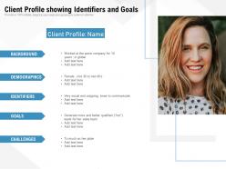 Client Profile Showing Identifiers And Goals