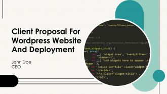 Client Proposal For Wordpress Website And Deployment PPT Presentation AT