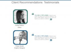 Client recommendations testimonials powerpoint slide download