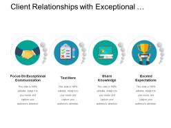 Client relationships with exceptional communication and sharing knowledge