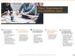 Client requirements and solutions cont ppt powerpoint presentation infographics format ideas